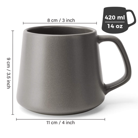 Skodelice za kavo, Luxe sivo-črne (4x420 ml)