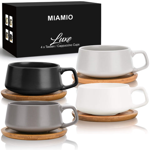 Skodelice za kavo, Luxe sivo-črna (4x320 ml)