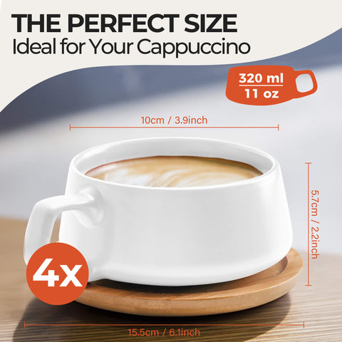 Skodelice za kavo, Luxe bela (4x320 ml)
