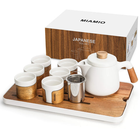 Japonski set za čaj, čajnik 620 ml + 6x100 ml, bela